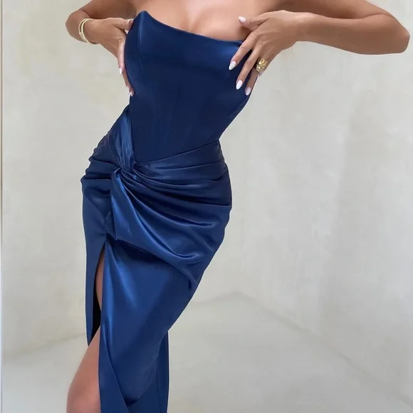 Club L London | Dresses | Satin Maxi Dress Club L London | Poshmark